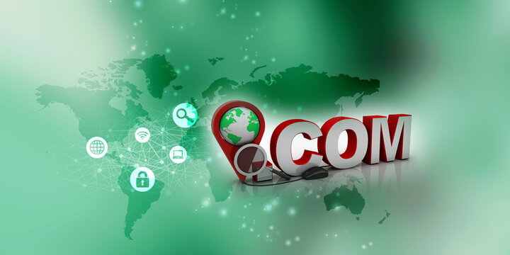 3d illustration Red map pointer