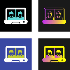 Sticker - Online Class Vector Icon