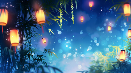Wall Mural - Summer Tanabata Image Background Wallpaper