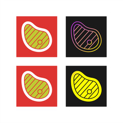 Sticker - Steak Vector Icon