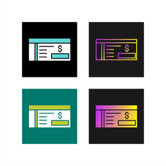 Sticker - Bank Check Vector Icon