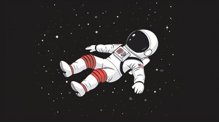 Wall Mural - An astronaut floating in space.