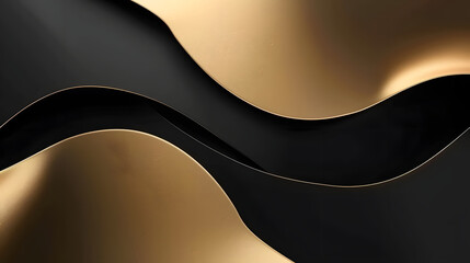 Wall Mural - black background with golden wave background