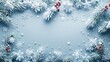 © visoot - A solid background with snowflakes and decorations. Generative AI.