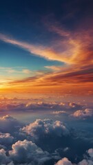 Wall Mural - sunset sky with clouds, ai generated