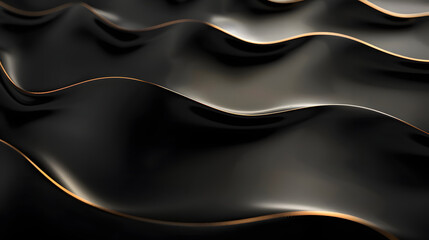 Wall Mural - black background with golden wave background