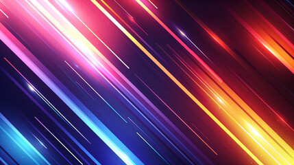 Poster - A vibrant and modern geometric pattern with flat neon lines and gradient stripes, perfect for placing on banners or posters.