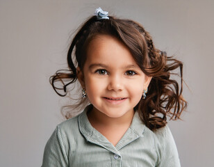 Wall Mural - Studio Portrait of Happy Toddler Girl