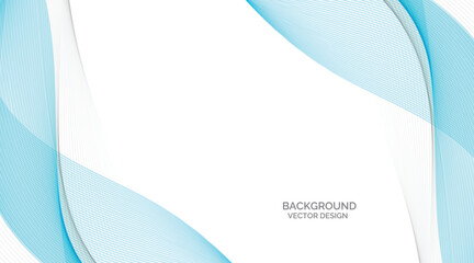 Abstract blue curve paper layers background. Minimal style gradient curvy template design on white background. Modern simple vector element. Vector illustration