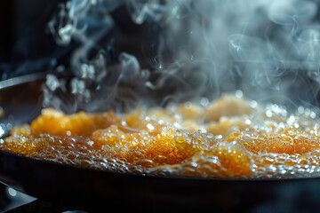 Sticker - Detailed View of Sugar Caramelizing on High Heat 