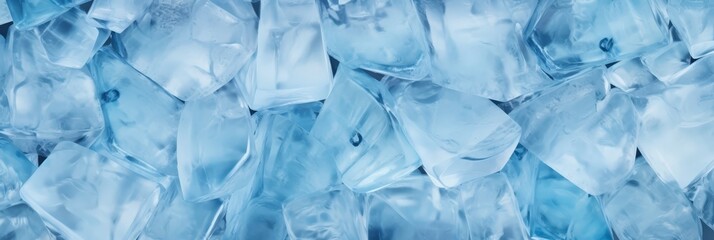 Wall Mural - Close-up of Blue Ice Cubes