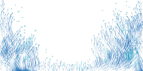 Poster - abstract digital illustration with blue lines and particles on transparent background for technology