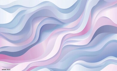 Poster - Illustration for background, business, technology, fantasy dream concept, blue purple tone, abstract Gradient Shapes with waves