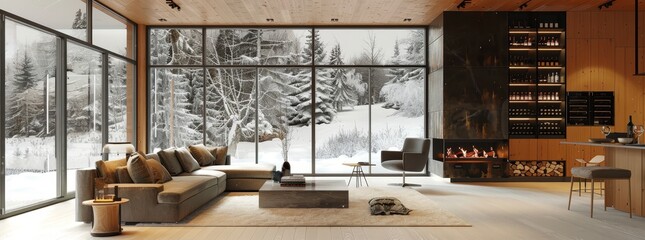 Wall Mural - A new modern loft apartment in the Scandinavian style. 3D rendering