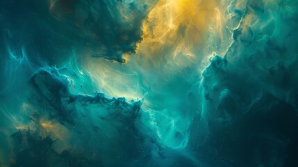 Wall Mural - background of clean colorful nebula with starfield in 3d.