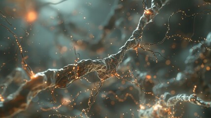 Wall Mural - A detailed depiction of neurons in the brain 