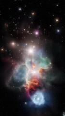 Wall Mural - Space landscape with galaxy and stars.