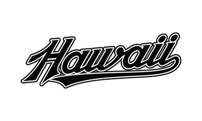 Vector Hawaii text typography design for tshirt hoodie baseball cap jacket and other uses vector	
