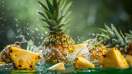 Fresh pineapple close-up