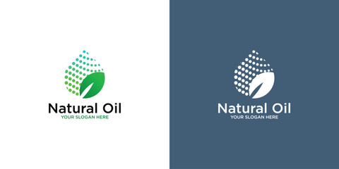 Wall Mural - Simple and creative nature oil logo design with modern concept , premium vector