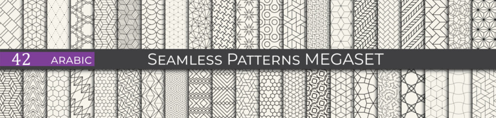 Wall Mural - Set of modern arabic pattern swatches. Vintage islamic graphic. Ethnic modern patterns.