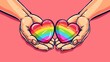 © Alexandr - Hands Holding Rainbow Heart