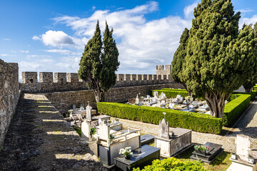 Wall Mural - Castle and Igreja Matriz cemetery in Santiago do Cacem, Alentejo, Portugal