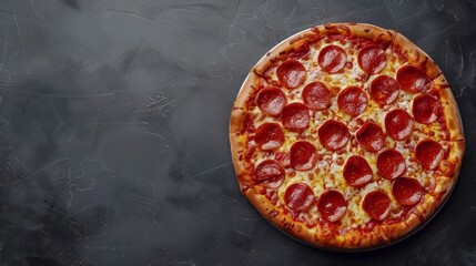 Wall Mural - national pepperoni pizza day, copy space