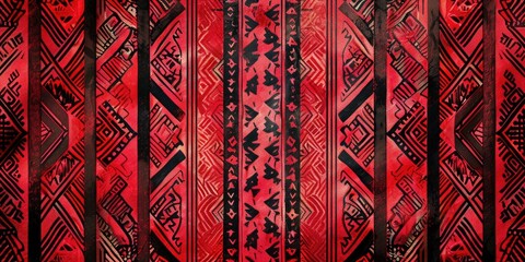 Poster - Red and Black Pattern Close Up