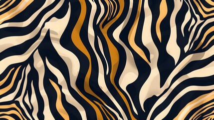 Wall Mural - Trendy zebra skin pattern background vector. Animal fur, vector background for Fabric design, wrapping paper, textile and wallpaper. 