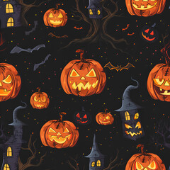 Wall Mural - halloween seamless pattern
