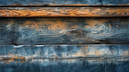 Weathered wood texture with blue and brown tones, close-up view.