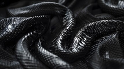 Wall Mural - black snake skin texture for background. 