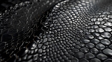 Wall Mural - black snake skin texture for background. 