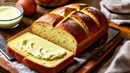 Canvas Print -  Deliciously soft bread freshly baked and ready to be savored