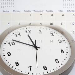 Wall Mural - clock face and calendar composite time management