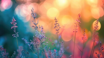 Poster - Blurred Bokeh Nature with Colorful Background