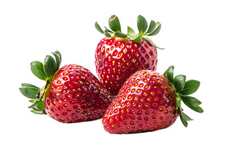 Wall Mural - fresh strawberries isolated on white background