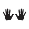 © IT'S ORA CF ID: #078 - Black hand right and left human icon concept print design.