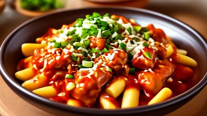 Poster -  Delicious pasta dish with meat sauce and fresh herbs