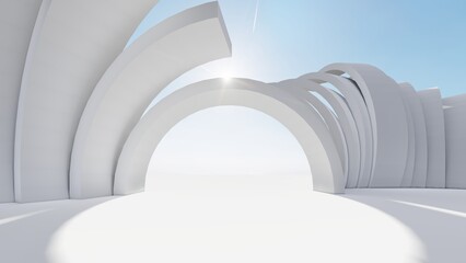 Wall Mural - Futuristic architecture background 3d render