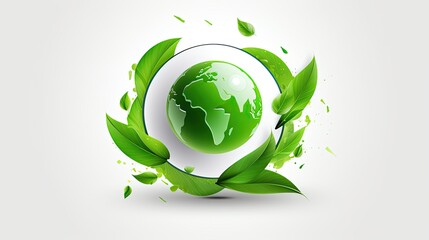 Canvas Print - abstract green globe