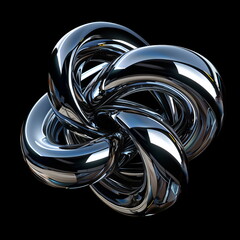 Aufkleber - hyperfuturism abstract 3d liquid matte metal, chrome, octane render isolated background design layout