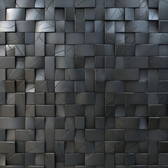 Aufkleber - metal sheet with rough seamless texture that imitates small bricks and blocks formed as mosaic background industrial
