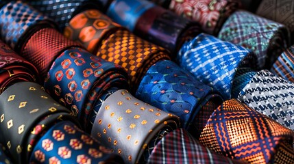 classic ties with simple patterns or plain ones 