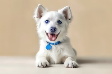 Canvas Print - white pomeranian puppy