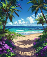 Canvas Print - Tropical Beach Path