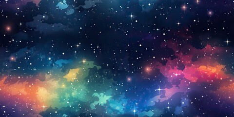 Wall Mural - ai generated. ai generative. color bright abstract space cosmic galaxy universe background with many