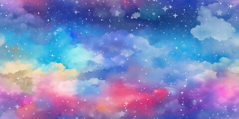 Wall Mural - ai generated. ai generative. color bright abstract space cosmic galaxy universe background with many