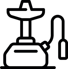 Wall Mural - Simple, bold line icon of a hookah with a bowl, pipe, and hose